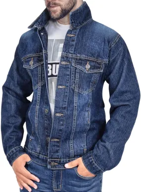 A2Z Mens Jacket Fashion Denim Jacket Jeans Dark Blue Long Sleeves Coat for Mens