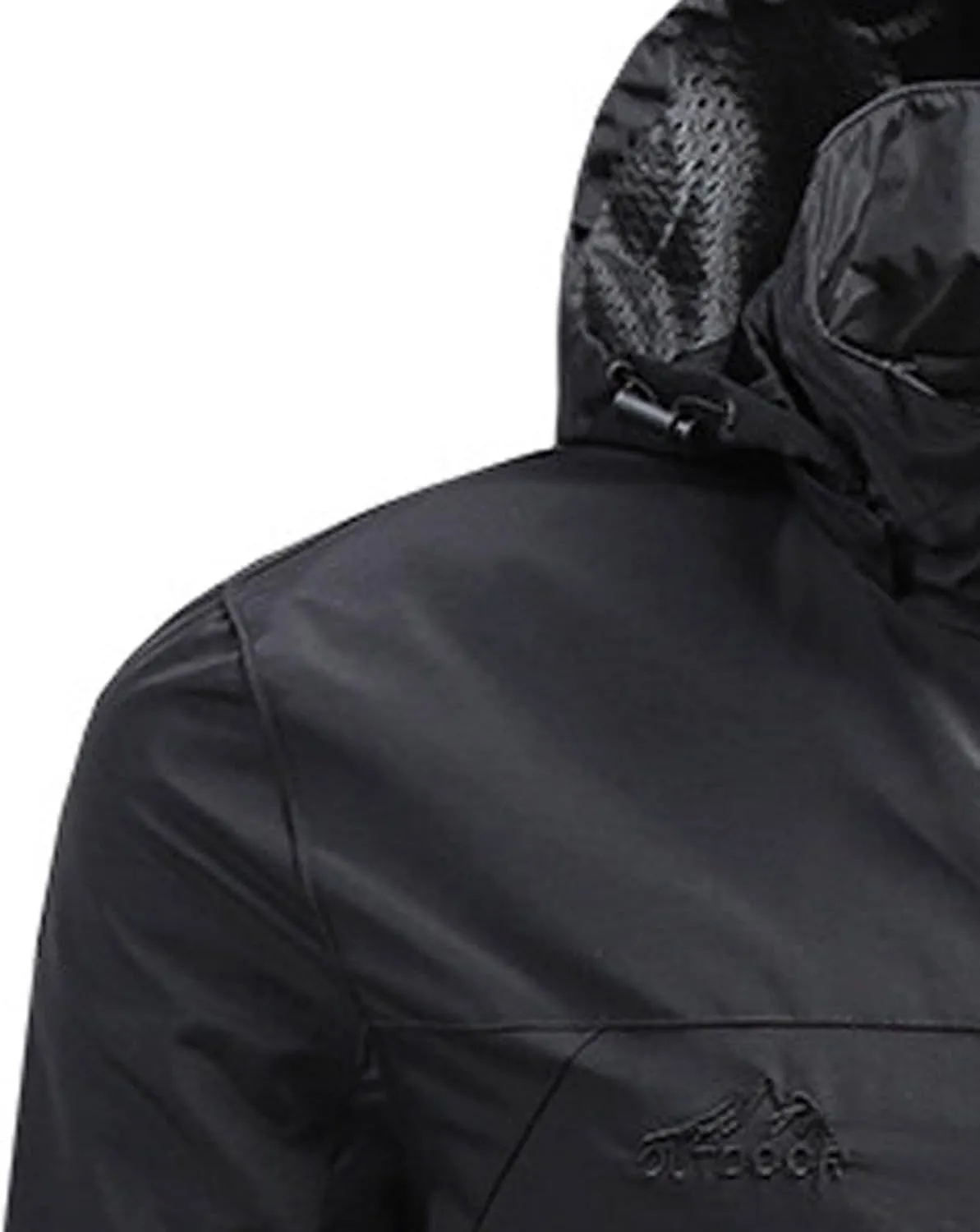 Akklian Mens Outdoor Waterproof Jacket Hooded Full Zip Up Lightweight Packable Jacket Windbreaker Rain Coat for Hiking Travel