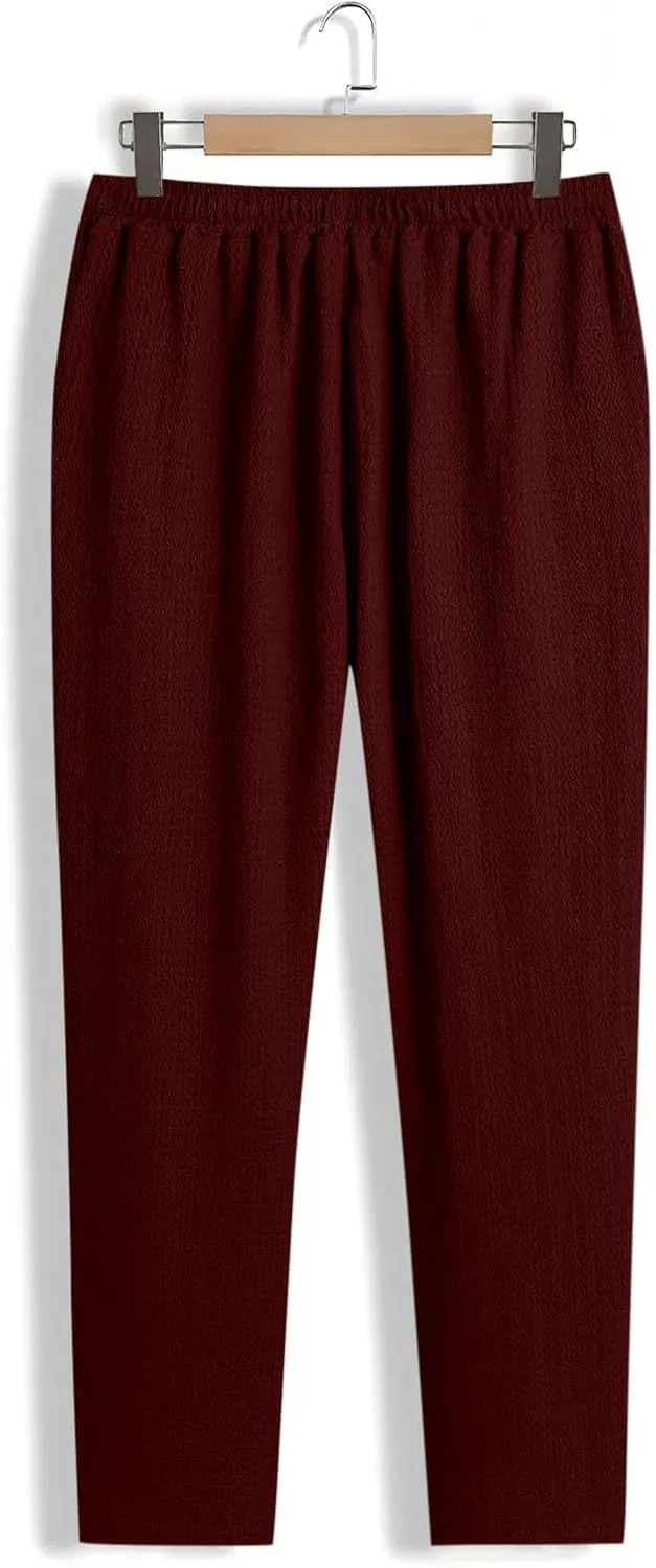 Athletic Pants for Men Drawstring Running Workout Jogger Pants Stylish Textured Summer Lightweight Running Sweatpants