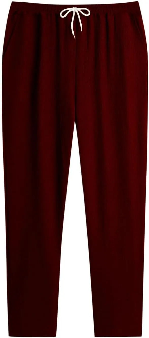 Athletic Pants for Men Drawstring Running Workout Jogger Pants Stylish Textured Summer Lightweight Running Sweatpants