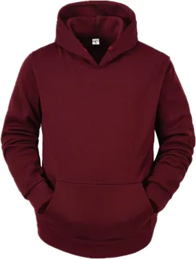 BIFUTON Hooded Sweatshirt Men Pullover with Pocket Long Sleeve Solid Color Lightweight Gym Hoodies Casual Streetwear Tops