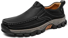 bumuam Men's Waterproof Hiking Shoes, Lightweight Breathable Casual Sneaker, Slip on Outdoor Non-Slip Shoes, Loafers with Arch Support