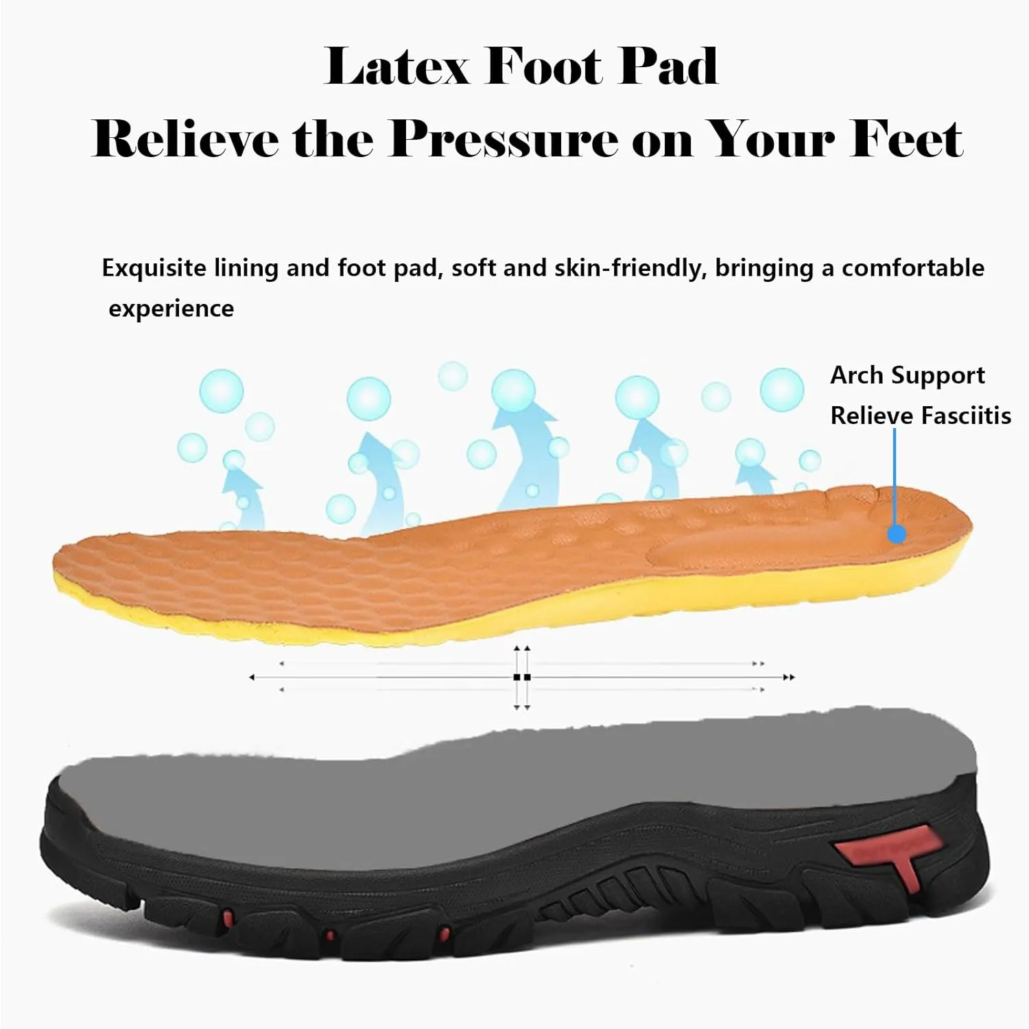 bumuam Men's Waterproof Hiking Shoes, Lightweight Breathable Casual Sneaker, Slip on Outdoor Non-Slip Shoes, Loafers with Arch Support