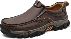 bumuam Men's Waterproof Hiking Shoes, Lightweight Breathable Casual Sneaker, Slip on Outdoor Non-Slip Shoes, Loafers with Arch Support