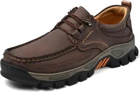 bumuam Men's Waterproof Hiking Shoes, Lightweight Breathable Casual Sneaker, Slip on Outdoor Non-Slip Shoes, Loafers with Arch Support