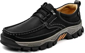 bumuam Men's Waterproof Hiking Shoes, Lightweight Breathable Casual Sneaker, Slip on Outdoor Non-Slip Shoes, Loafers with Arch Support