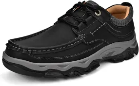 bumuam Men's Waterproof Hiking Shoes, Men's Slip On Hands Non Slip Work Loafers, No Laces Lightweight Breathable Casual Sneaker, for Outdoor Hiking