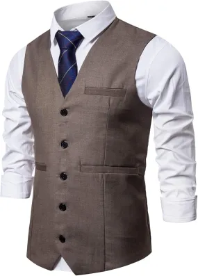 DONGD Mens Formal Suit Vest Business Dress Vest for Suit or Tuxedo