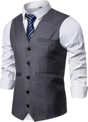 DONGD Mens Formal Suit Vest Business Dress Vest for Suit or Tuxedo