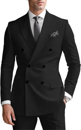 Double Breasted Suits for Men 2 Piece Slim Fit Suit Wedding Suit Prom Double Breasted Blazer Pants Suit