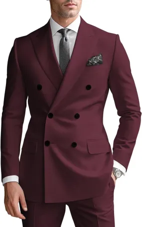 Double Breasted Suits for Men 2 Piece Slim Fit Suit Wedding Suit Prom Double Breasted Blazer Pants Suit