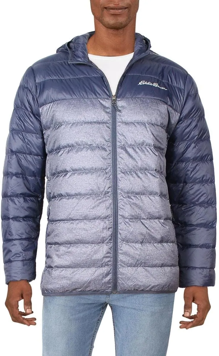 Eddie Bauer Men's Cirruslite Hooded Down Jacket (L, Atlantic)