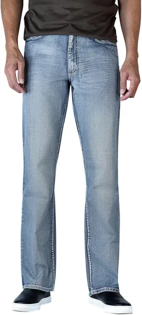 Flypaper Mens Fashion Bootcut Blue Jeans Regular Fit Mens Work Pants