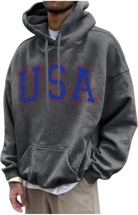 GOFULY Men'S Fashion Hoodies & Sweatshirts Palm Tree Print Fall Fleece Sweatshirts Streetwear Long Sleeve Pullover Hoodie