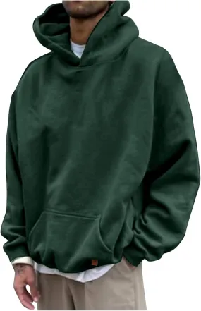 Hoodies for Men 2024 Mens Casual Hooded Oversized Loose Fit Hoodie Pullover Sweatshirts Long Sleeve Mens Shirts