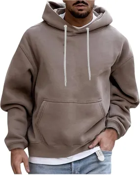 Hoodies for Men 2024 Men's Fleece Pullover Hoodie Loose Fit Ultra Soft Hooded Sweatshirt with Pockets
