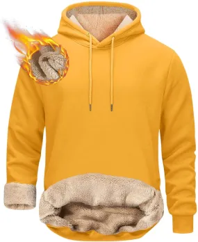 Hoodies for Men Long Sleeve Drawstring Hoodies Soild Hooded Shirt Winter Thick Pullover Basic Hoodie Kangaroo Pocket