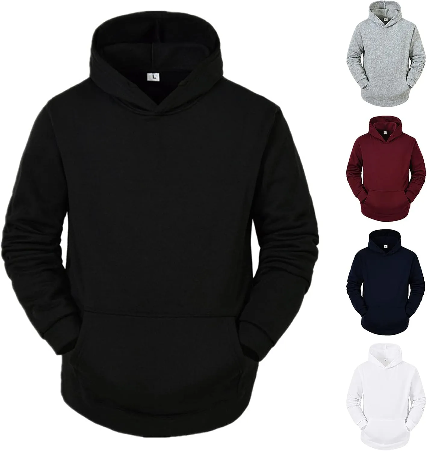 Hoodies for Men,Mens Fashion Athletic Hoodies Sport Sweatshirt Solid Color Fleece Pullover Lightweight Hiking Jacket
