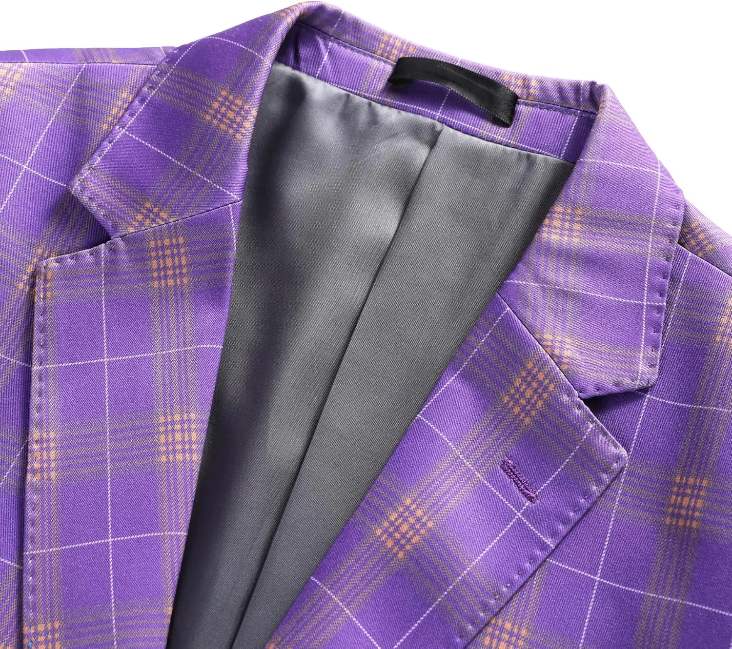 Iynnijoy Mens 2 Piece Slim Fit Suit Casual Plaid Tuxedo Suit for Men Party Wedding Business Dress Suit Set