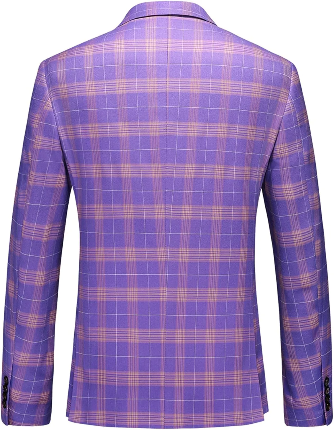 Iynnijoy Mens 2 Piece Slim Fit Suit Casual Plaid Tuxedo Suit for Men Party Wedding Business Dress Suit Set