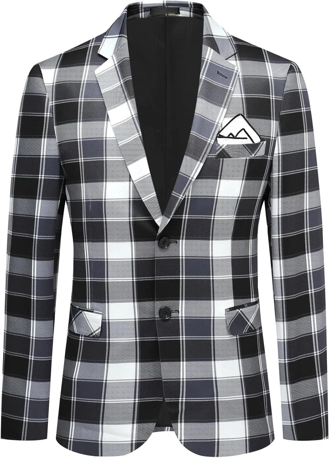 Iynnijoy Mens 2 Piece Slim Fit Suit Casual Plaid Tuxedo Suit for Men Party Wedding Business Dress Suit Set