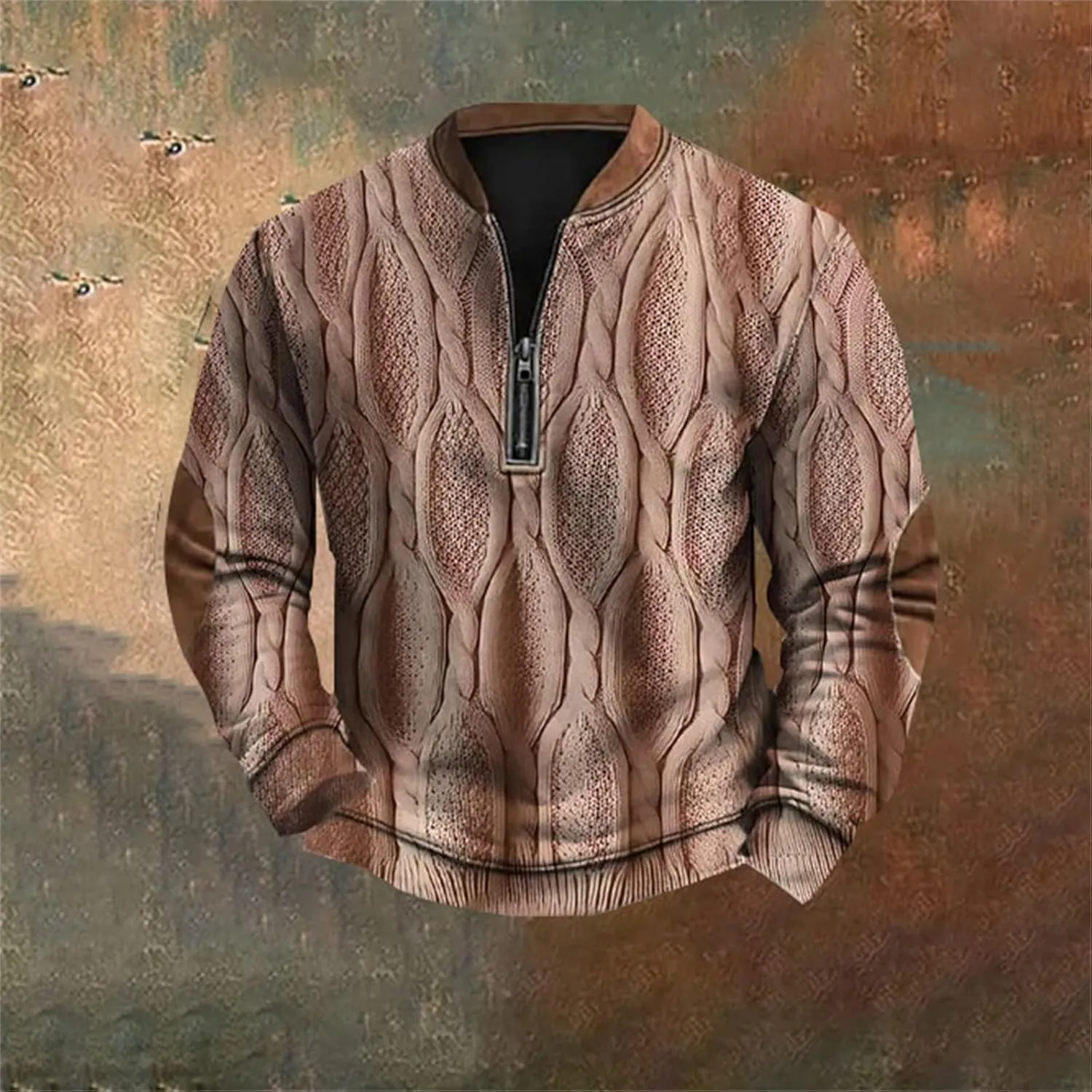 Jackets For Men Loose 3D Printed Zipper Long Sleeved Hoodie Yellow Hoodie Mens Windbreakers Mens Big And Tall