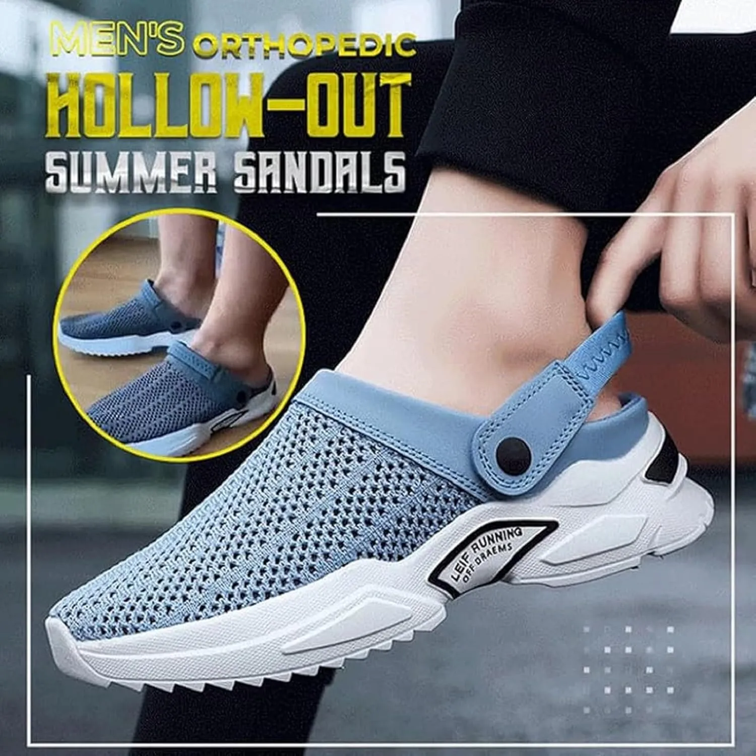 Jerrycherries Orthopedic Shoes, Mens Orthopedic Hollow-Out Summer Sandals, Mesh Shoes Breathable with Arch Support