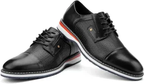 JITAI Men's Oxford Dress Shoes Lightweight Fashion Shoes with Wingtip Brogue & Lace-up Design
