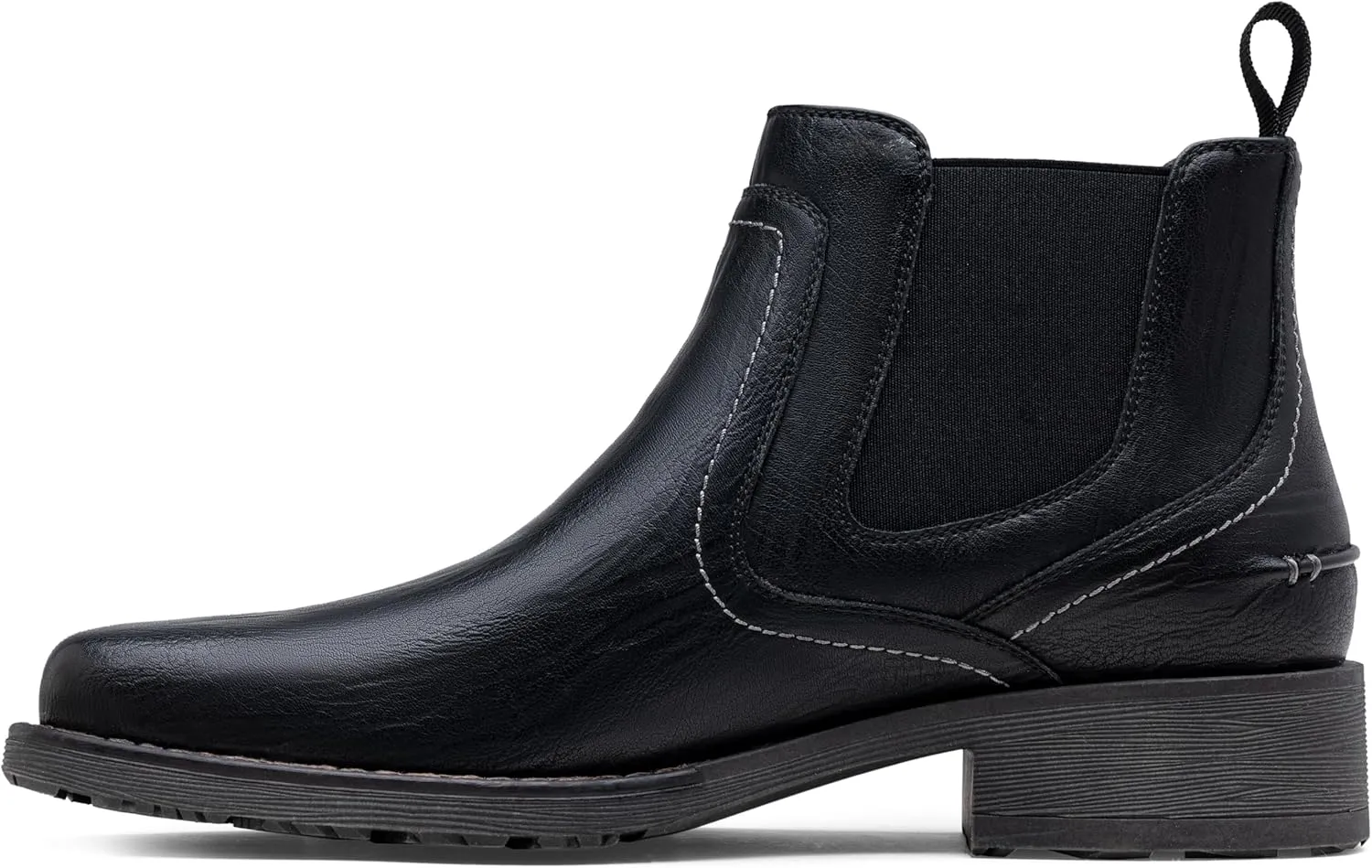Jousen Chelsea Boots Men Square Toe Ankle Mens Western Boots Casual Slip On Boots for Men