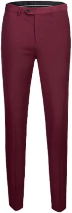 keusyoi Men Solid Color Suit Pants Business Slim Fit Dress Office Trousers Male Dress Formal Casual Suit Pants