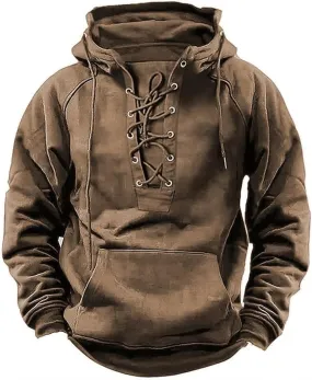 LCMTWX Black Sweatshirt Winter Vintage Long Sleeve Hoodie Half Zipper Hooded Sweatshirt Top Workwear Multi Pocket Outdoor