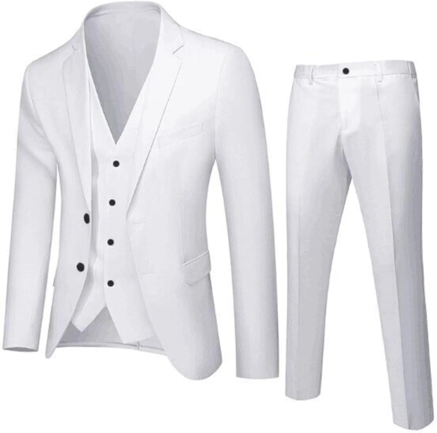 LCMTWX Men Suits Slim 3 Suit Business Wedding Party Jacket Vest & Pants Men Blazer Suit Pants For Men Men'S Casual Suits