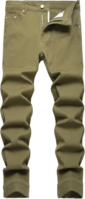LZLER Mens Jeans Slim Fit Stretch Jeans Comfort Straight Casual Denim Pants for Men