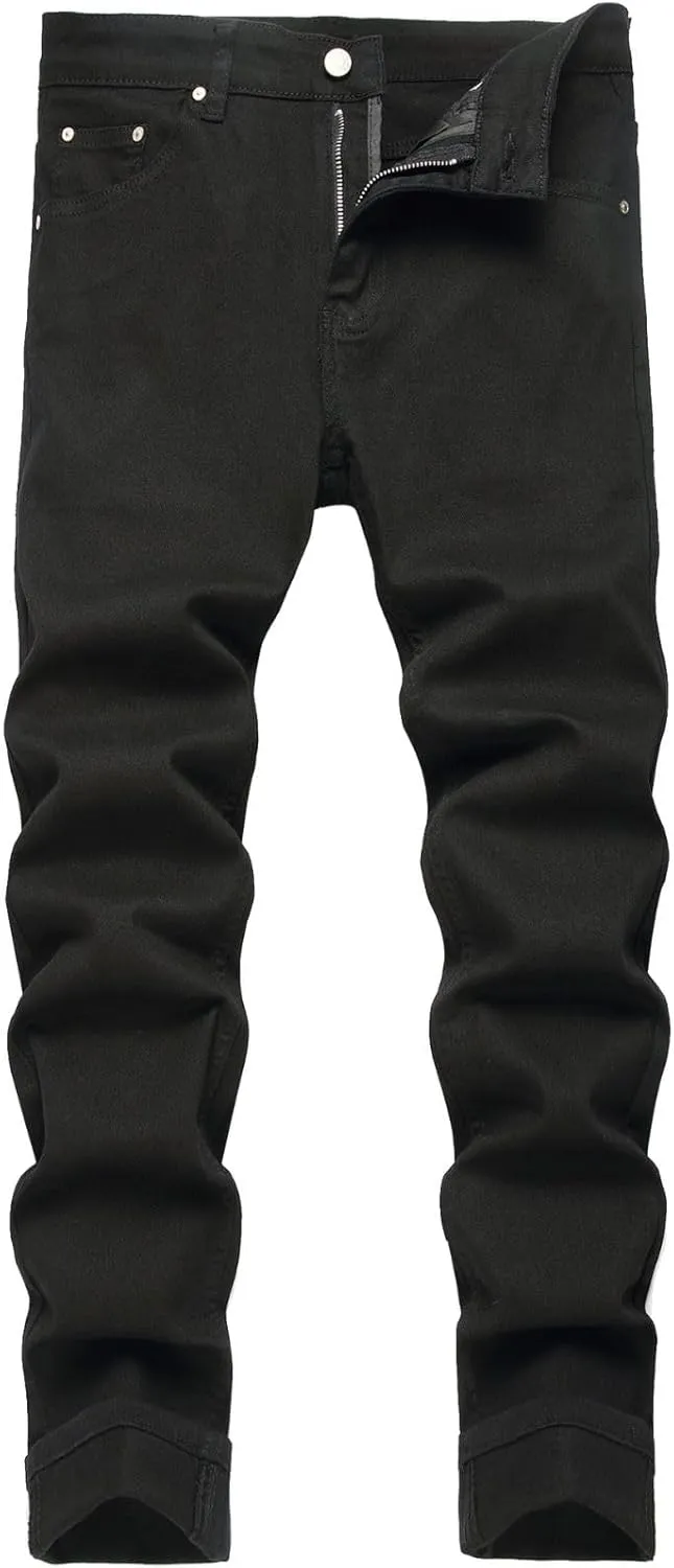 LZLER Mens Jeans Slim Fit Stretch Jeans Comfort Straight Casual Denim Pants for Men