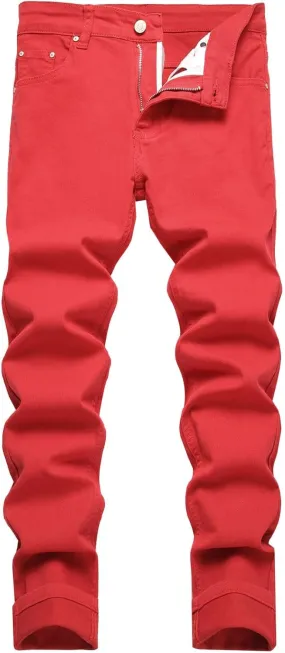 LZLER Mens Jeans Slim Fit Stretch Jeans Comfort Straight Casual Denim Pants for Men