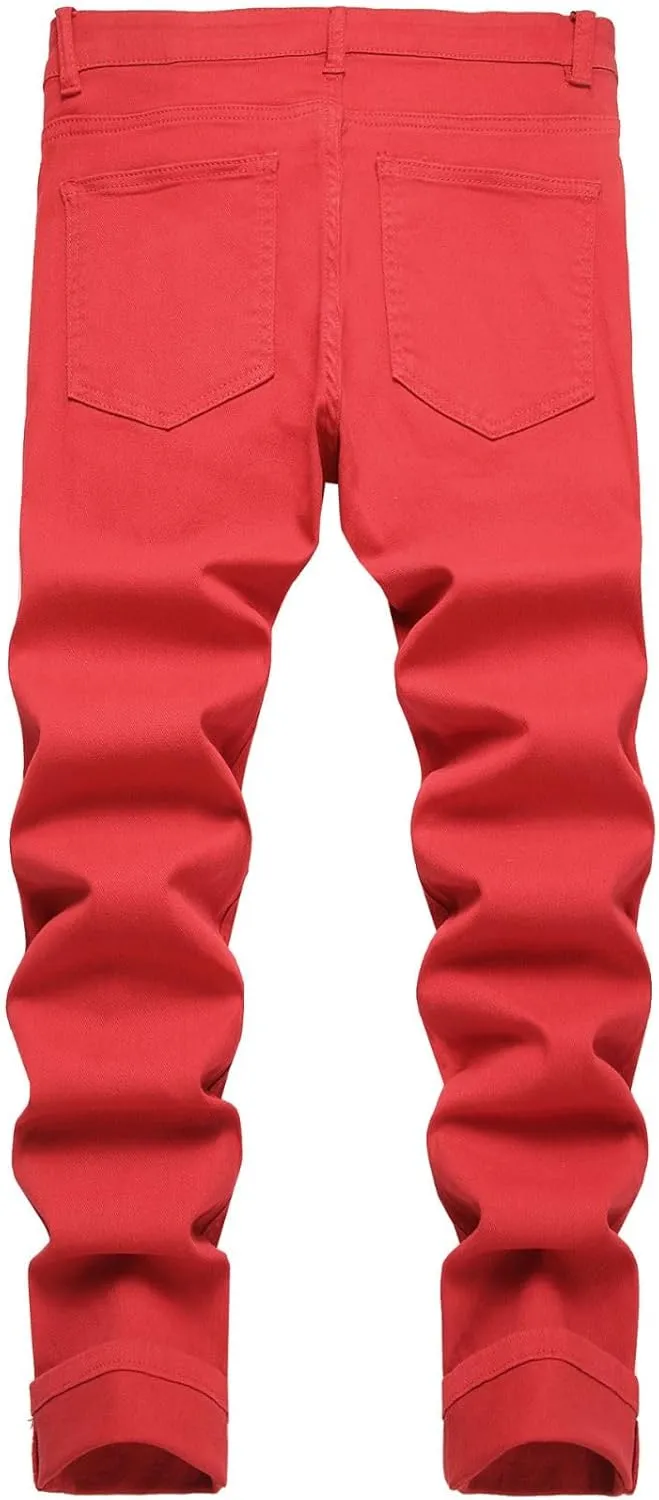 LZLER Mens Jeans Slim Fit Stretch Jeans Comfort Straight Casual Denim Pants for Men