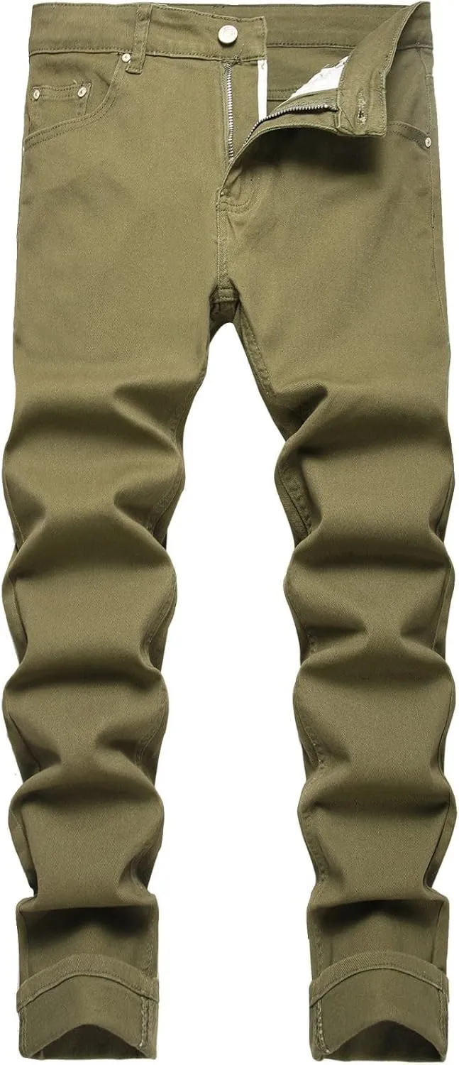 LZLER Mens Jeans Slim Fit Stretch Jeans Comfort Straight Casual Denim Pants for Men