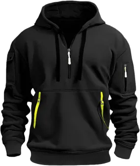 Men Hoodie Hooded Pocket And Solid Autumn Winter Color Sweater Sleeve Jacket Men's blouse Navvy Blue Hoodie Sweaters