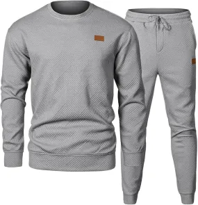 Men's 2 Piece Sweatsuits Outfits Casual Crewneck Sweatshirt Joggers Sweatpants Long Sleeve Tracksuit Sets