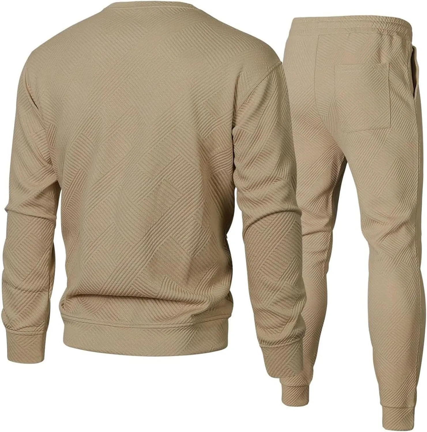 Men's 2 Piece Sweatsuits Outfits Casual Crewneck Sweatshirt Joggers Sweatpants Long Sleeve Tracksuit Sets