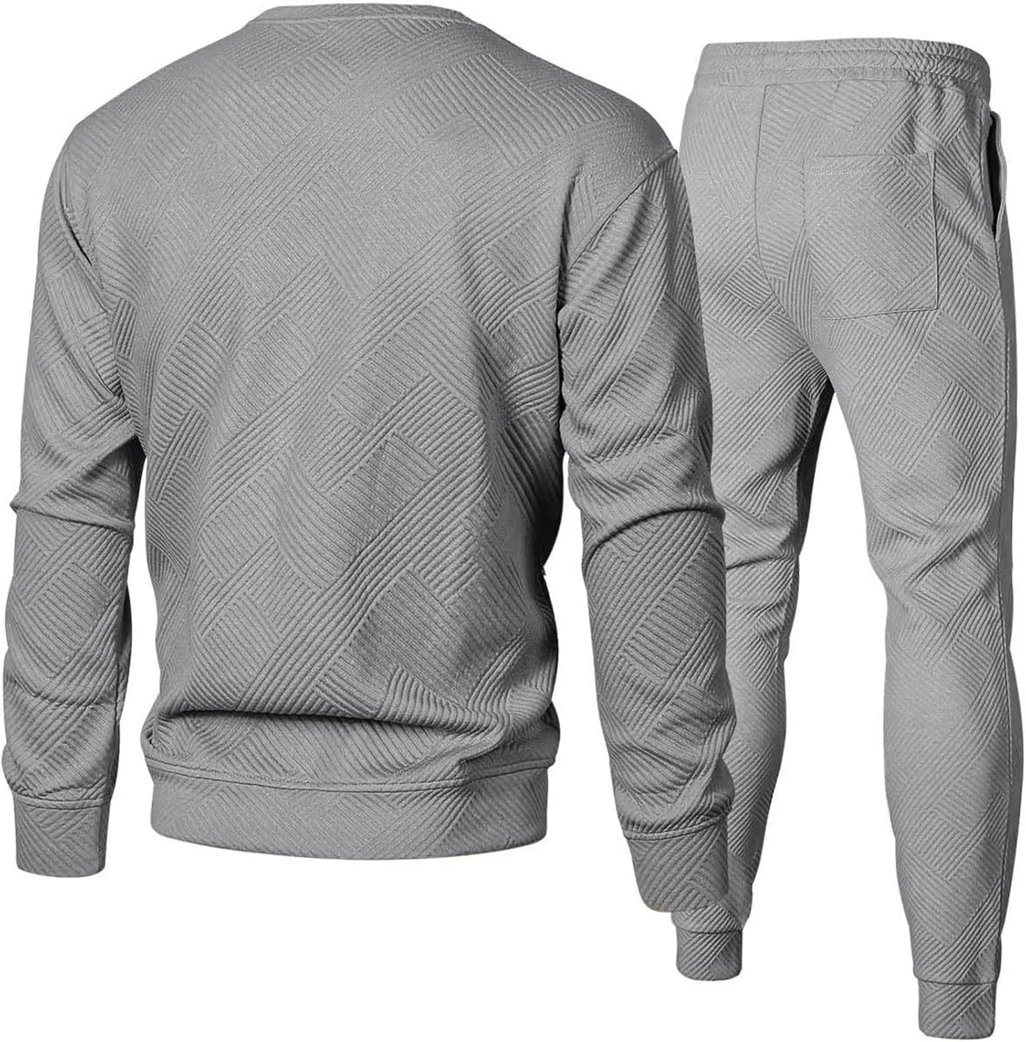 Men's 2 Piece Sweatsuits Outfits Casual Crewneck Sweatshirt Joggers Sweatpants Long Sleeve Tracksuit Sets