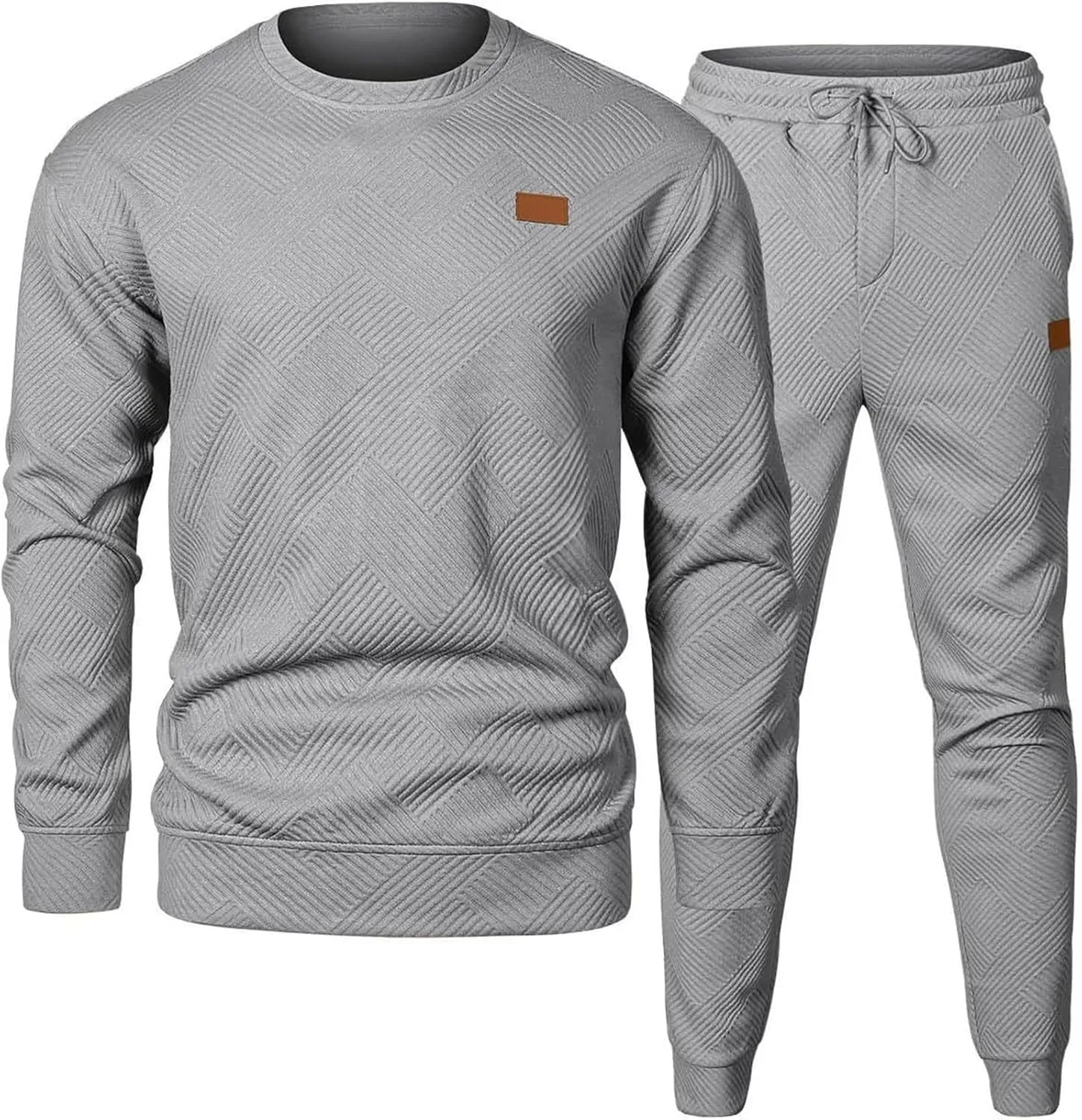 Men's 2 Piece Sweatsuits Outfits Casual Crewneck Sweatshirt Joggers Sweatpants Long Sleeve Tracksuit Sets