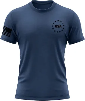 Mens 4th of July Shirts Tops Independence Day 1776 USA Patriotic T-Shirt Fashion American Flag Stars Graphic Tee Shirt
