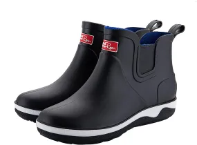 Mens Ankle Rain Boots Waterproof Chelsea Boots Slip-On Garden Work Shoes Rain Footwear