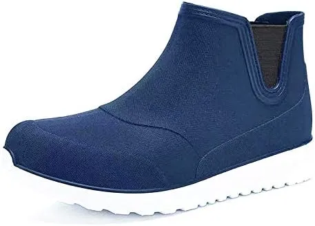 Men's Ankle Rain Boots Waterproof Short Rain Shoes for Garden Work
