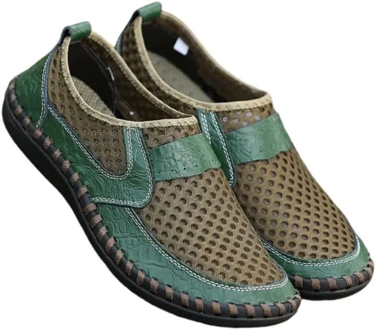 Men's Breathable Mesh Slip-On Loafer Shoes, Wear-Resistant Non-Slip Outdoor Shoes for Hiking, Spring and Summer Plus Size