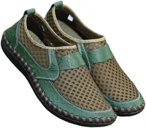 Men's Breathable Mesh Slip-On Loafer Shoes, Wear-Resistant Non-Slip Outdoor Shoes for Hiking, Spring and Summer Plus Size