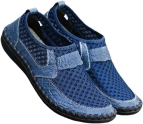 Men's Breathable Mesh Slip-On Loafer Shoes, Wear-Resistant Non-Slip Outdoor Shoes for Hiking, Spring and Summer Plus Size