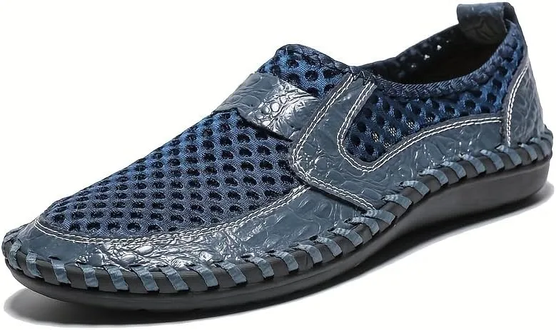 Men's Breathable Mesh Slip-On Loafer Shoes, Wear-Resistant Non-Slip Outdoor Shoes for Hiking, Spring and Summer Plus Size