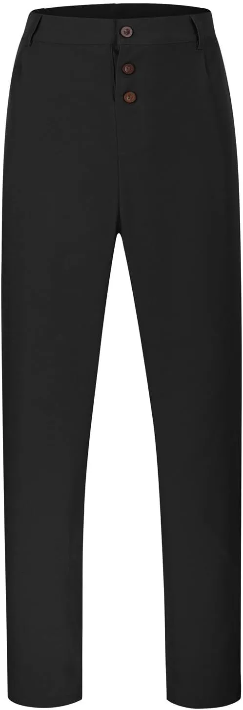 Men's Business Dress Suit Pants Baggy Pleated Front Trousers Plain Fashion Outdoor Straight Wide Leg Slacks